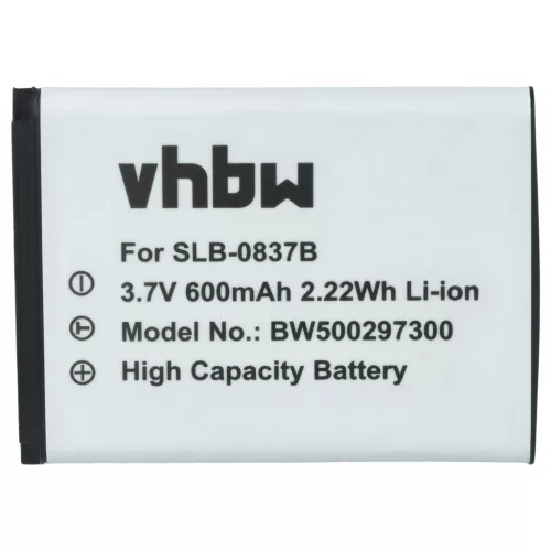 VHBW Battery Samsung SLB-0837b - 500 mAh 3.7 V Li-Ion