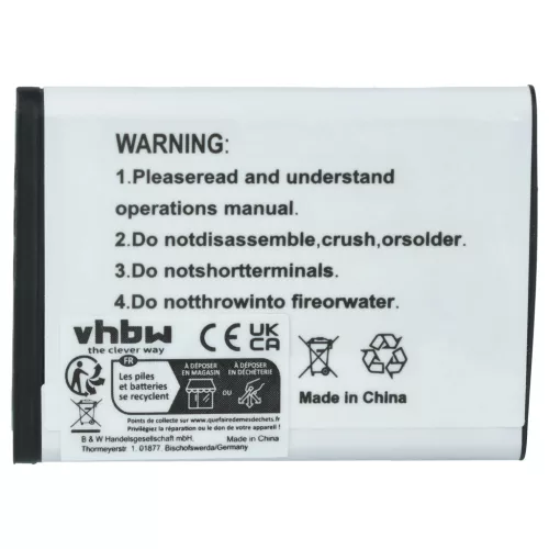 VHBW Battery Samsung SLB-0837b - 500 mAh 3.7 V Li-Ion