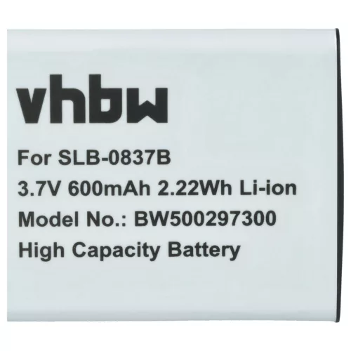 VHBW Battery Samsung SLB-0837b - 500 mAh 3.7 V Li-Ion