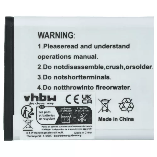 VHBW Battery Samsung SLB-0837b - 500 mAh 3.7 V Li-Ion