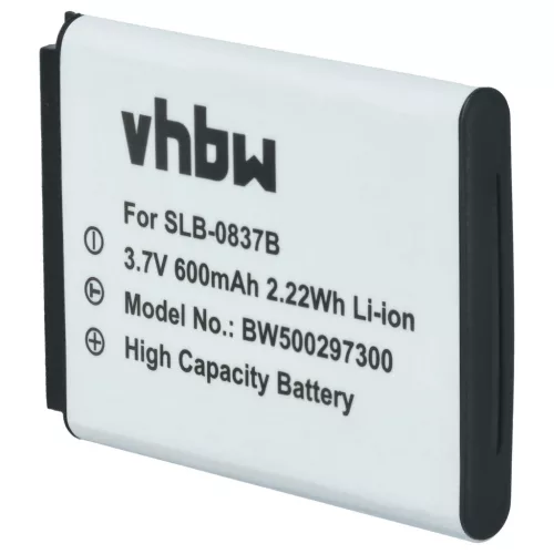 VHBW Battery Samsung SLB-0837b - 500 mAh 3.7 V Li-Ion