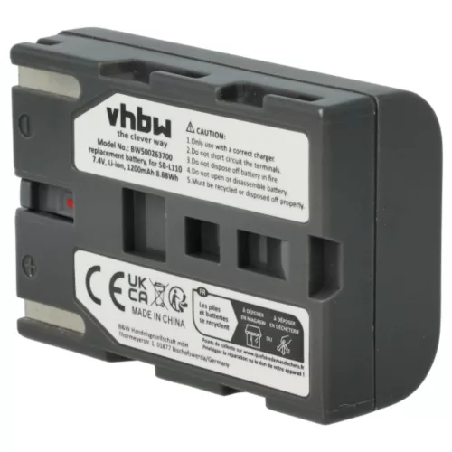 VHBW Videokamera Akkumulátor SB-L110, SB-L70R, SB-L70, SB-L70A, BB13-SS014 - 600 mAh 7,2 V Li-Ion