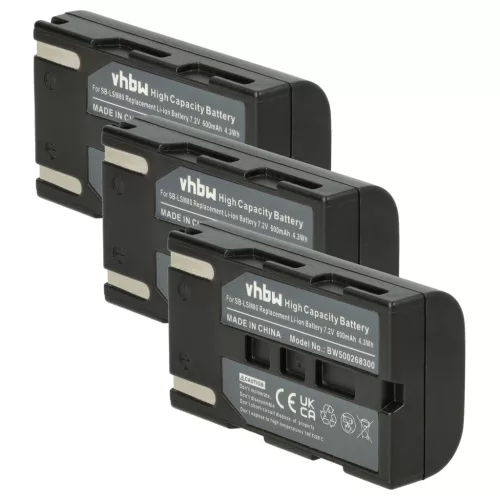 VHBW Videokamera Akkumulátor Samsung SB-LSM160, SB-LSM320, SB-LSM80 - 600 mAh 7,2 V Li-Ion