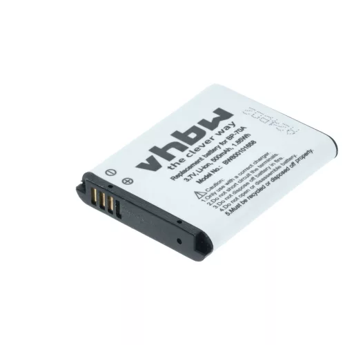 VHBW Battery Samsung EA-BP70A, SLB-70A, BP70a, BP-70a - 500 mAh 3.6 V Li-Ion