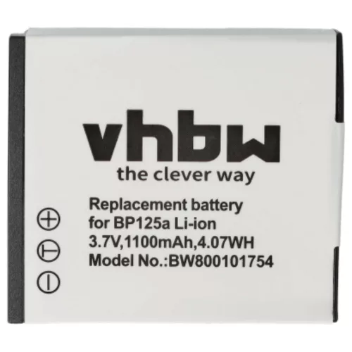 VHBW Video Camera Battery IA-BP125A, AD43-00197A, BP125A, IA-BP125 - 1100 mAh 3.6 V Li-Ion