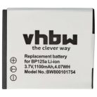 VHBW Videokamera Akku IA-BP125A, AD43-00197A, BP125A, IA-BP125 - 1100 mAh 3,6 V Li-Ion