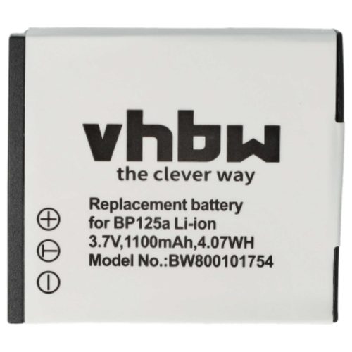 VHBW Videokamera Akku IA-BP125A, AD43-00197A, BP125A, IA-BP125 - 1100 mAh 3,6 V Li-Ion