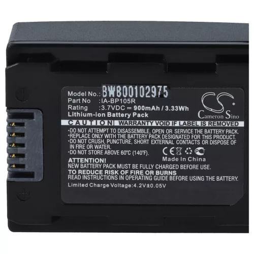 VHBW Videokamera Akku IA-BP105R - 1100 mAh 3,7 V Li-Ion