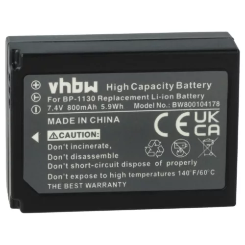 VHBW Battery Samsung BP-1030, ED-BP1030 replacement - 800 mAh 7.4 V Li-Ion