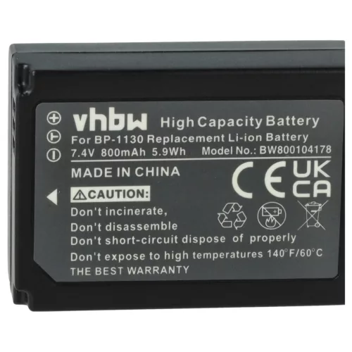 VHBW Battery Samsung BP-1030, ED-BP1030 replacement - 800 mAh 7.4 V Li-Ion