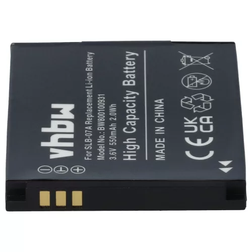 VHBW Battery Samsung SLB-07A, SLB-07B - 550 mAh 3.6 V Li-Ion