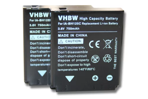 VHBW Battery Pentax D-Li106 - 750 mAh 3.6 V Li-Ion