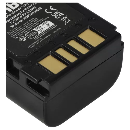 VHBW Videokamera Akku BN-VF714, BN-VF707, BN-VF707U, BN-VF733, BN-VF714U - 600 mAh 7,2 V Li-Ion