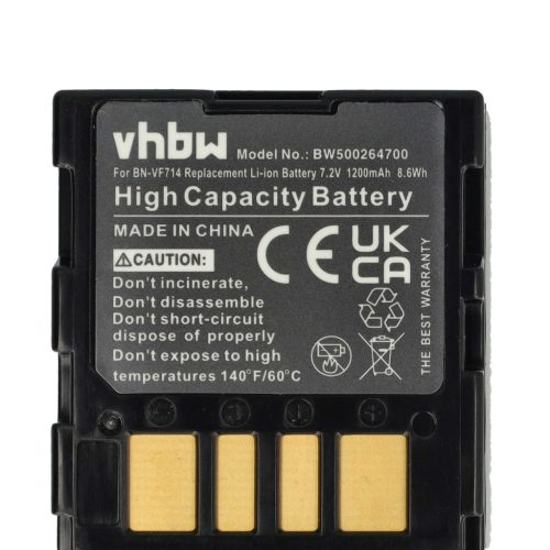 VHBW Videokamera Akkumulátor BN-VF714, BN-VF707, BN-VF707U, BN-VF733, BN-VF714U - 1200 mAh 7,2 V Li-Ion