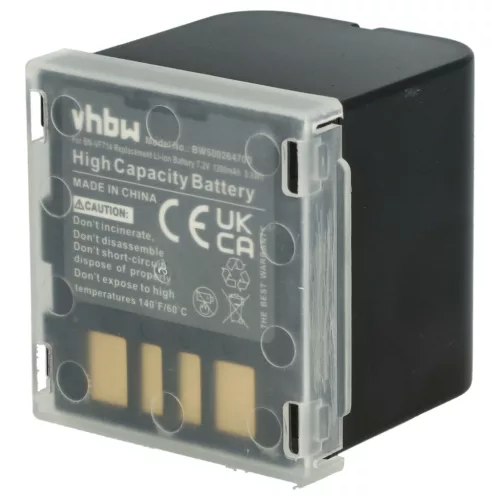 VHBW Video Camera Battery BN-VF714, BN-VF707, BN-VF707U, BN-VF733, BN-VF714U - 1200 mAh 7.2 V Li-Ion