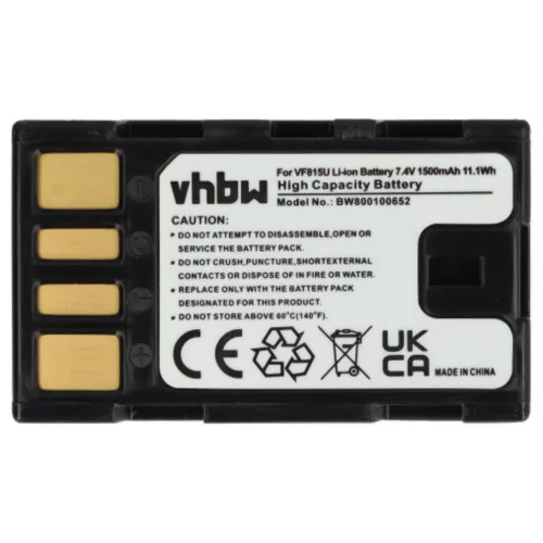 VHBW Video Camera Battery BN-VF823, BN-VF815, BN-VF815U, BN-VF808, BN-VF808U - 1400 mAh 7.2 V Li-Ion