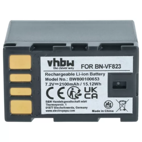 VHBW Videokamera Akku BN-VF823, BN-VF808, BN-VF815, BN-VF808U, BN-VF815U - 2100 mAh 7,2 V Li-Ion