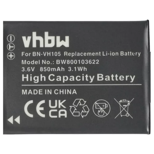 VHBW Videokamera Akku JVC BN-VH105 - 850 mAh 3,6 V Li-Ion