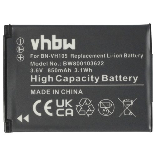 VHBW Videokamera Akku JVC BN-VH105 - 850 mAh 3,6 V Li-Ion