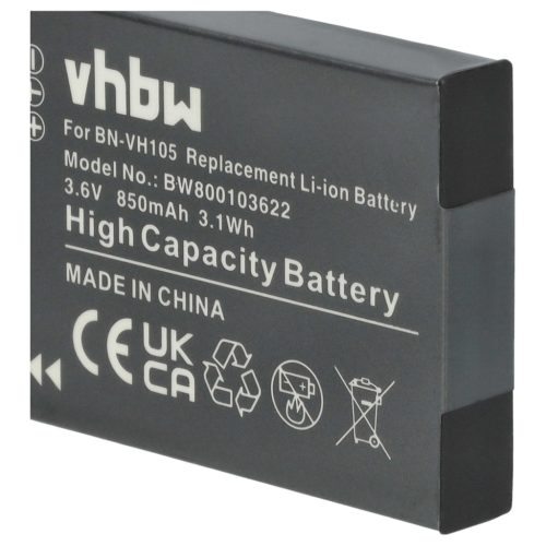 VHBW Videokamera Akku JVC BN-VH105 - 850 mAh 3,6 V Li-Ion