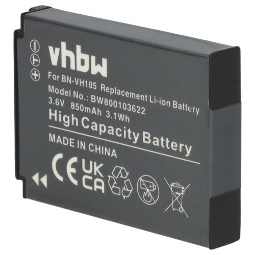 VHBW Videokamera Akku JVC BN-VH105 - 850 mAh 3,6 V Li-Ion