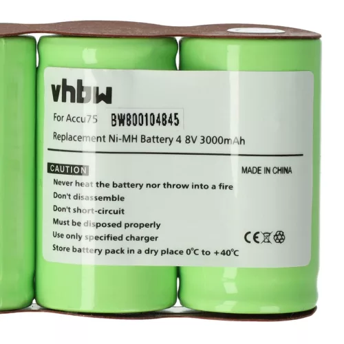 VHBW Lawn Mower Battery Accu75 - 3000mAh 4.8V NiMH, Blue