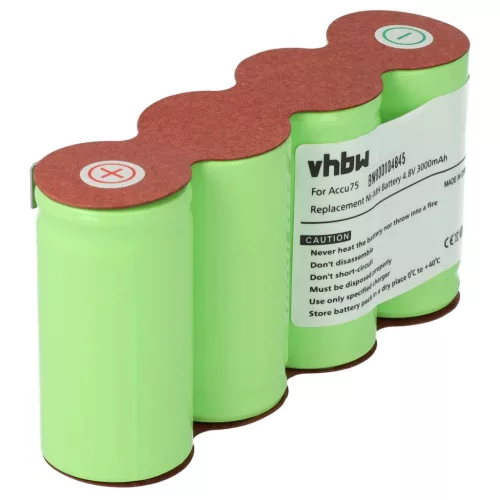 VHBW Lawn Mower Battery Accu75 - 3000mAh 4.8V NiMH, Blue