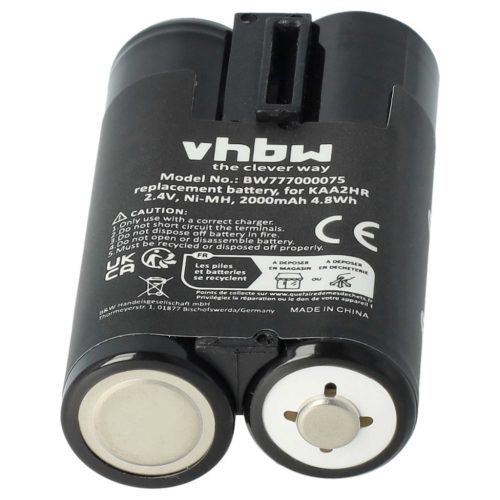 VHBW Akkumulátor Kodak KAA2HR helyett - 2000 mAh 2,4 V NiMH