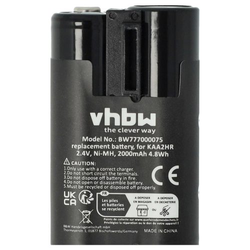 VHBW Battery Kodak KAA2HR - 2000 mAh 2.4 V NiMH