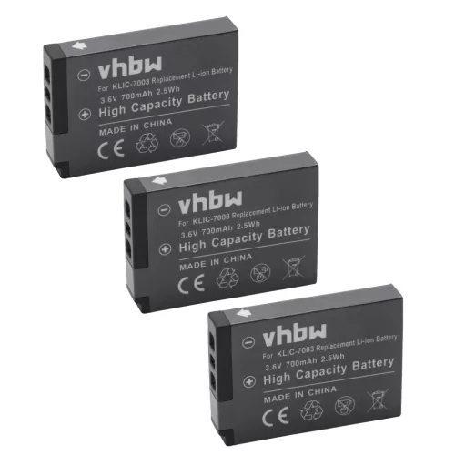 VHBW Battery Kodak Klic-7003 - 700 mAh 3.6 V Li-Ion