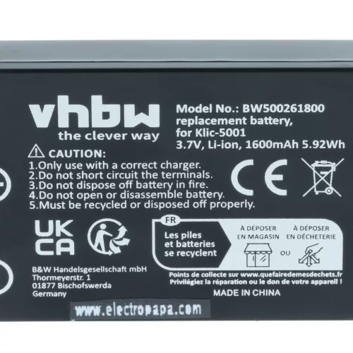 VHBW Akku Icom BP-243 - 1600 mAh 3,6 V Li-Ion