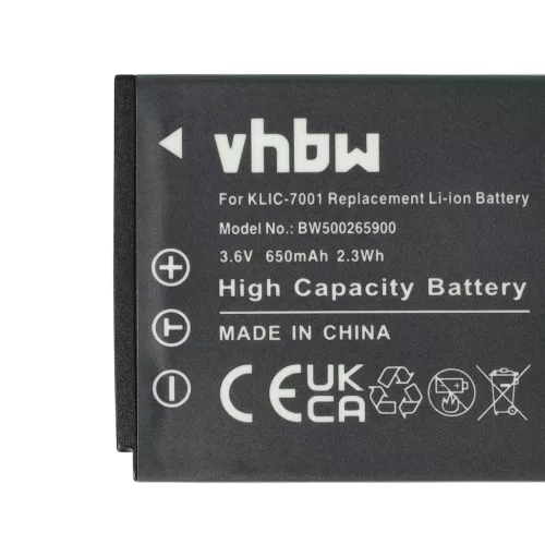 VHBW Battery BenQ DLi-213 replacement - 650 mAh 3.6 V Li-Ion