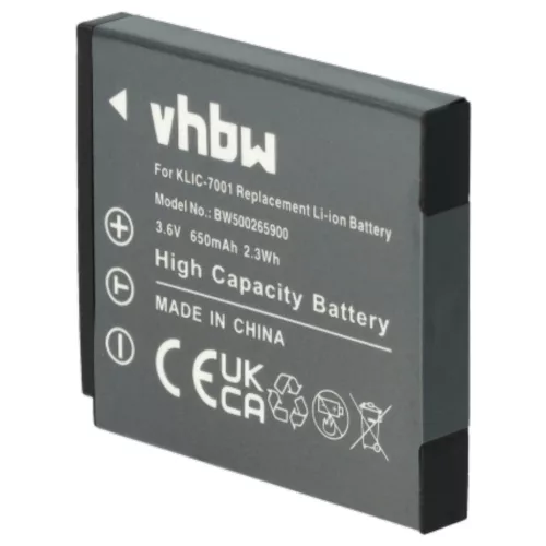 VHBW Battery BenQ DLi-213 replacement - 650 mAh 3.6 V Li-Ion