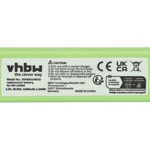 VHBW MP3 Player Battery for Aiwa MHB-901 - 1200 mAh 1.2 V NiMH