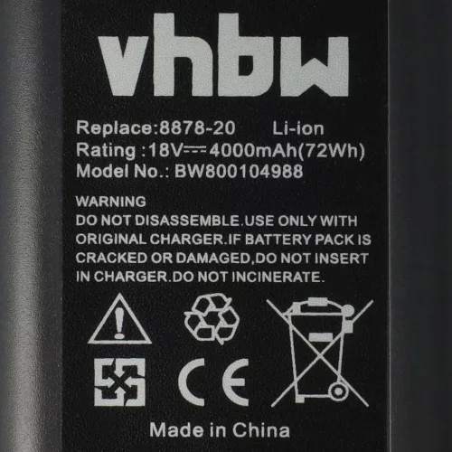 VHBW Gardena 8835, 8835-20, 8835-U, 8835-00.701.00 Lawn Mower Battery - 4000 mAh 18 V Li-Ion, Black