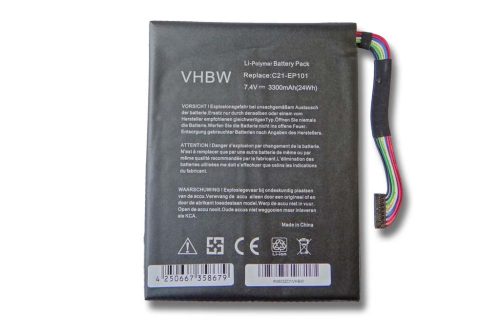 Notebook akkumulátor  Asus C21-EP101, C21EP101 - 3300 mAh 7,4 V Li-polimer, fekete