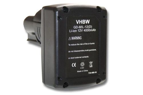 VHBW Electric Power Tool Battery AEG / Milwaukee 48-11-2401 - 4000 mAh, 12 V, Li-Ion