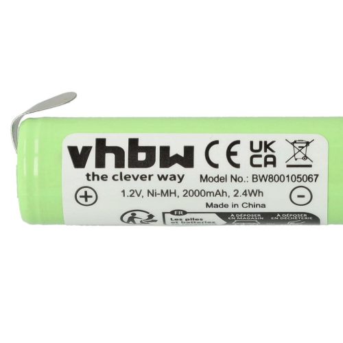 VHBW Electric Shaver Battery Philips 422203613480, 138-10584 - 2000 mAh 1.2 V NiMH
