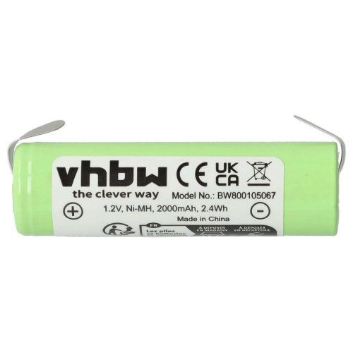 VHBW Electric Shaver Battery Philips 422203613480, 138-10584 - 2000 mAh 1.2 V NiMH