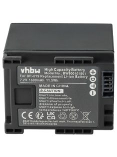   Videokamera akkumulátor Canon BP-827, BP-820, BP-828, BP-819 fényképezőgépekhez - 1600 mAh 7,2 V Li-Ion