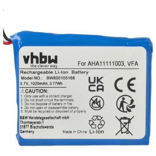 VHBW GPS Akku VFA, AHA11111003 - 1020 mAh 3,7 V Li-Ion