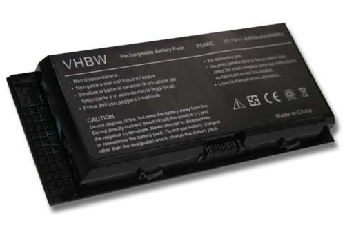 VHBW Notebook Battery Dell 0JHYP2, 0FVWT4, 0R7PND, 0PG6RC, 0RY6WH - 4400 mAh 11.1 V Li-Ion, black
