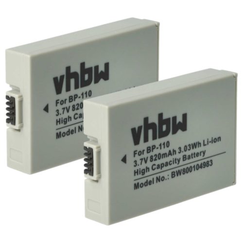 VHBW Videokamera Akku Canon BP-110 Ersatz - 800 mAh 3,7 V Li-Ion
