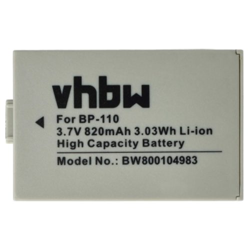 VHBW Videokamera Akku Canon BP-110 Ersatz - 800 mAh 3,7 V Li-Ion