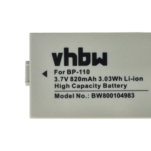 VHBW Videokamera Akku Canon BP-110 Ersatz - 800 mAh 3,7 V Li-Ion