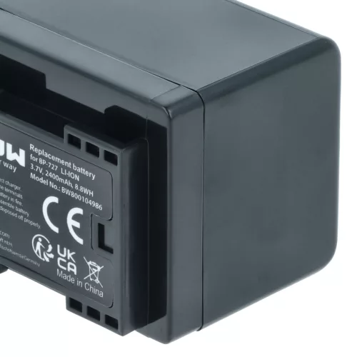 VHBW Videokamera Akku Canon BP-727 - 2400 mAh 3,6 V Li-Ion
