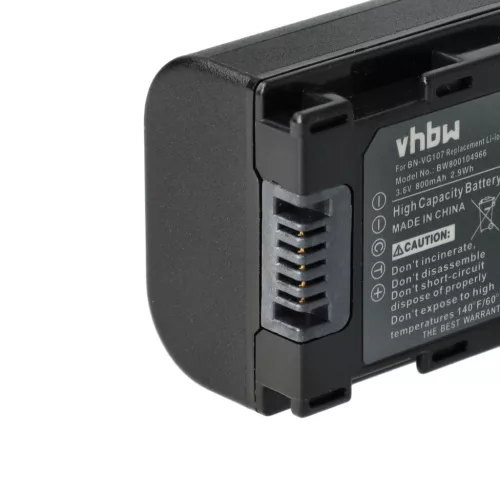VHBW Videokamera Akku BN-VG107, BN-VG107U, BN-VG107E, BN-VG107US - 800 mAh 3,6 V Li-Ion