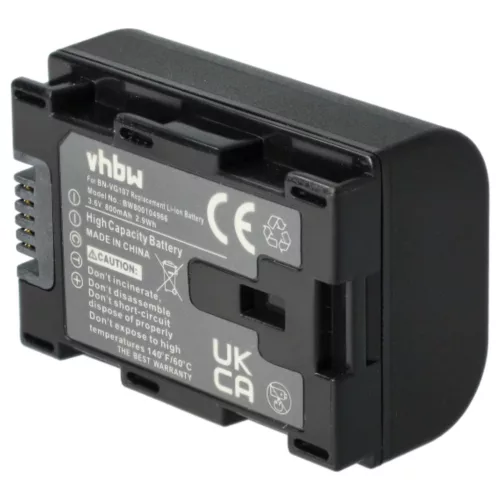 VHBW Videokamera Akku BN-VG107, BN-VG107U, BN-VG107E, BN-VG107US - 800 mAh 3,6 V Li-Ion
