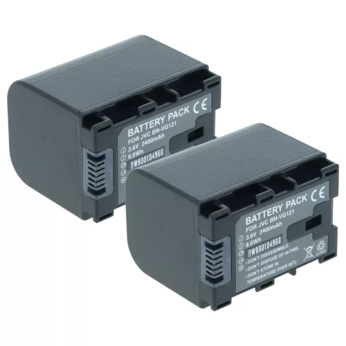 VHBW Video Camera Battery BN-VG121, BN-VG121AC, BN-VG121E, BN-VG121SU - 2400 mAh 3.6 V Li-Ion