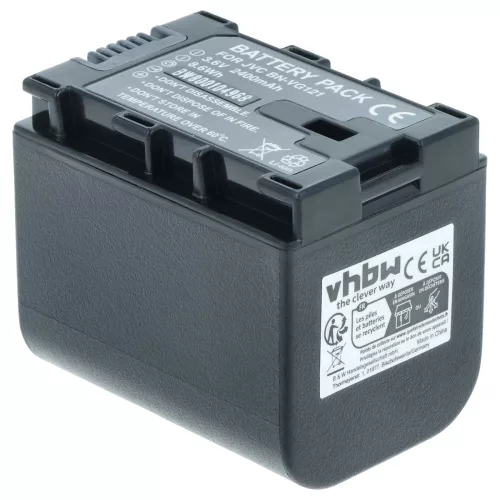 VHBW Video Camera Battery BN-VG121, BN-VG121AC, BN-VG121E, BN-VG121SU - 2400 mAh 3.6 V Li-Ion